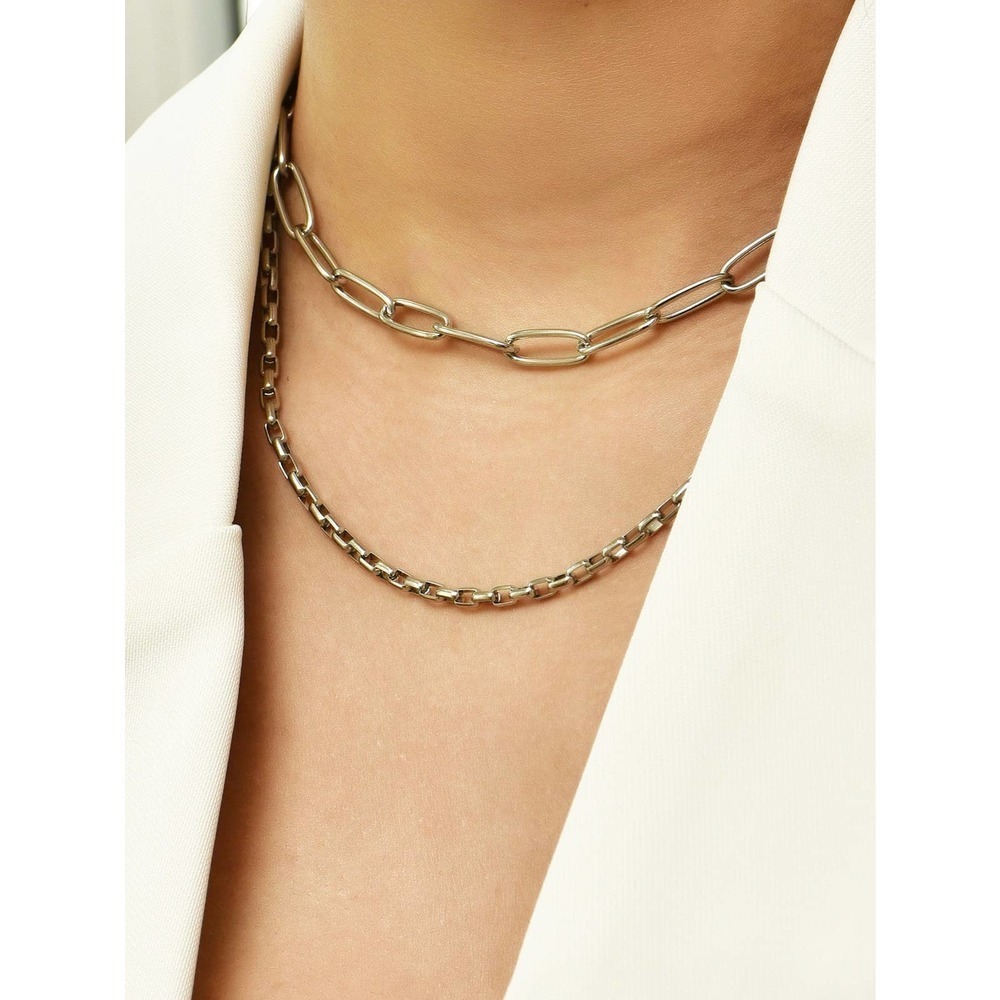2pcs Minimalist Chain Necklace set gold - Picture 10 of 11
